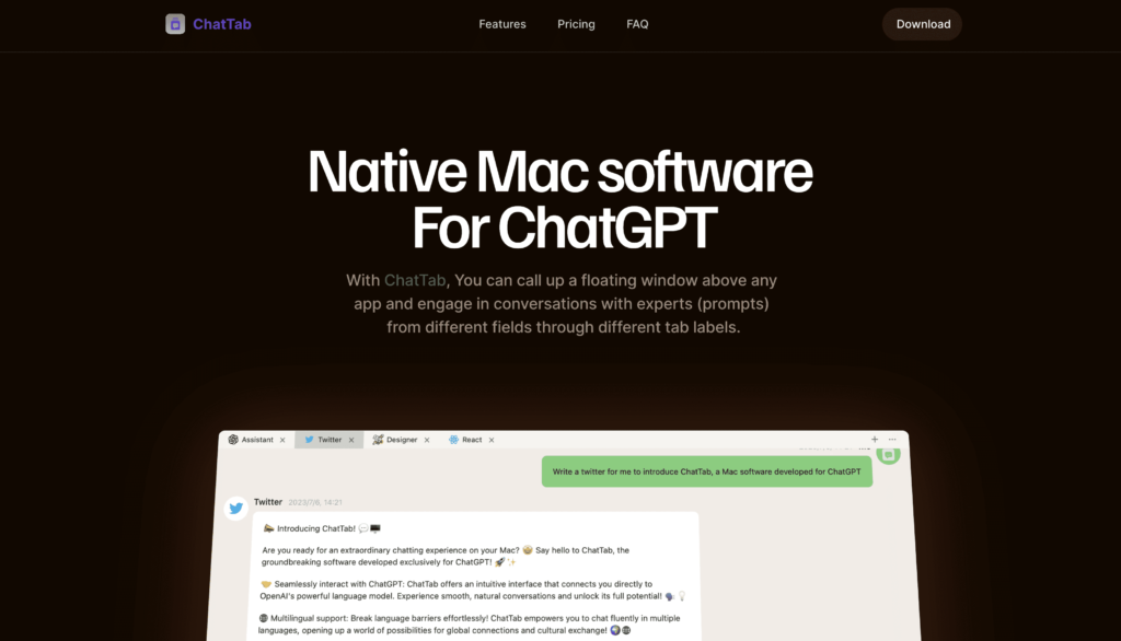 native mac software for ChatGpt