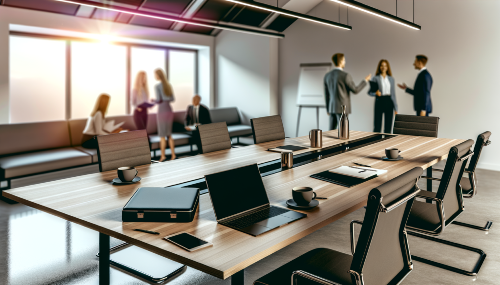 Realistic photograph of a diverse team in a modern office discussing AI automation strategies around a conference table.